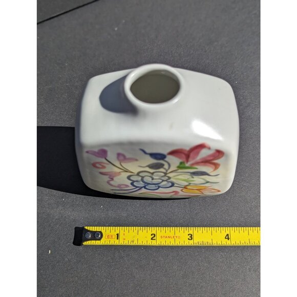 Vintage Hand Painted Poole Pottery BN Floral Pattern Flower Vase - Picture 4 of 4